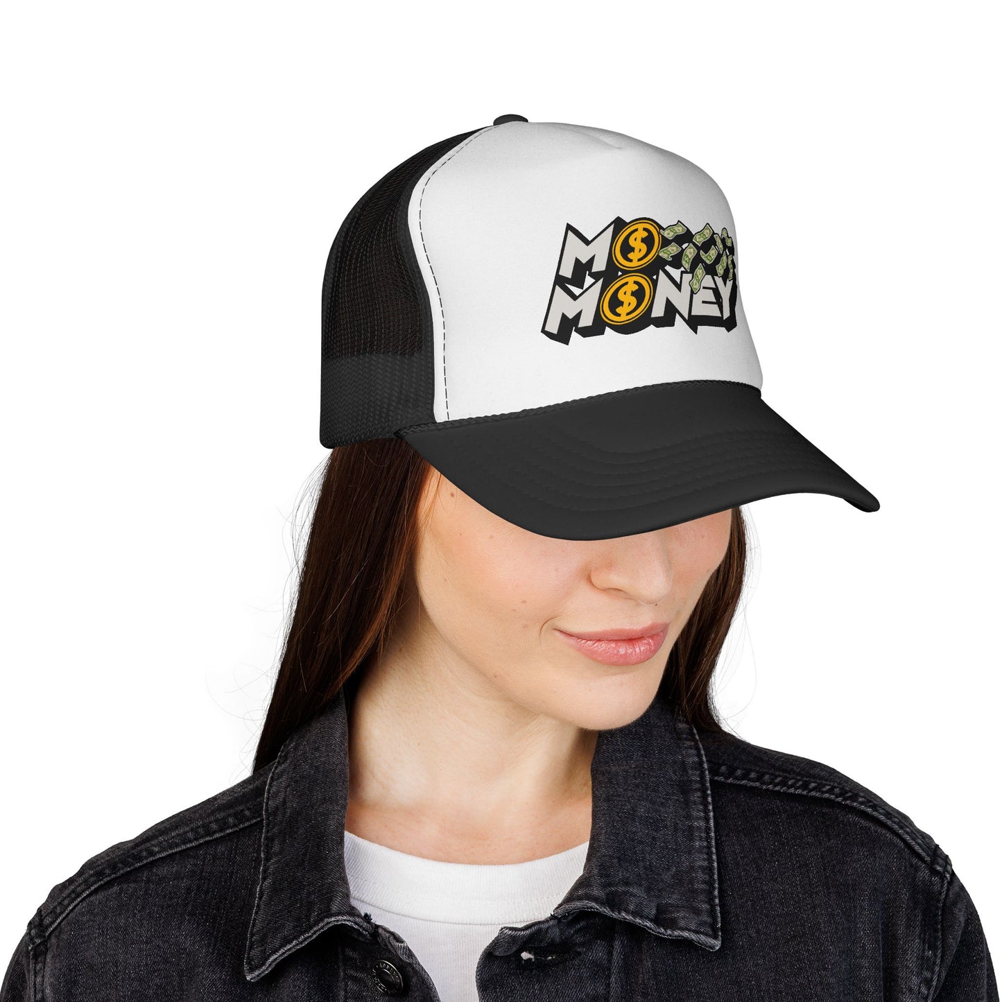Mo Money Trucker Hat — Retro Cash Graphic Mesh Cap