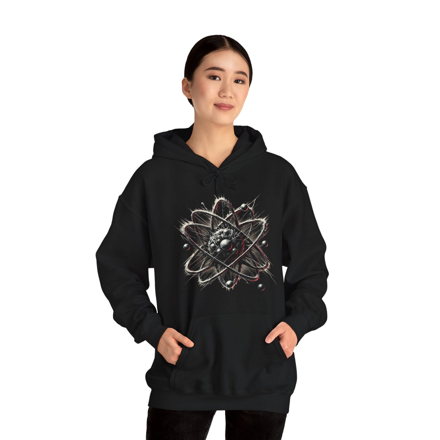 Bounce Beat Cosmic Energy Style Logo Softstyle Hoodie For Space Enthusiasts