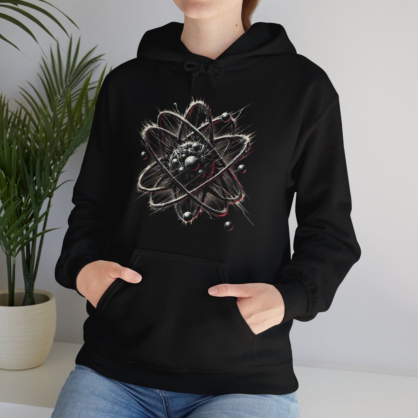 Bounce Beat Cosmic Energy Style Logo Softstyle Hoodie For Space Enthusiasts