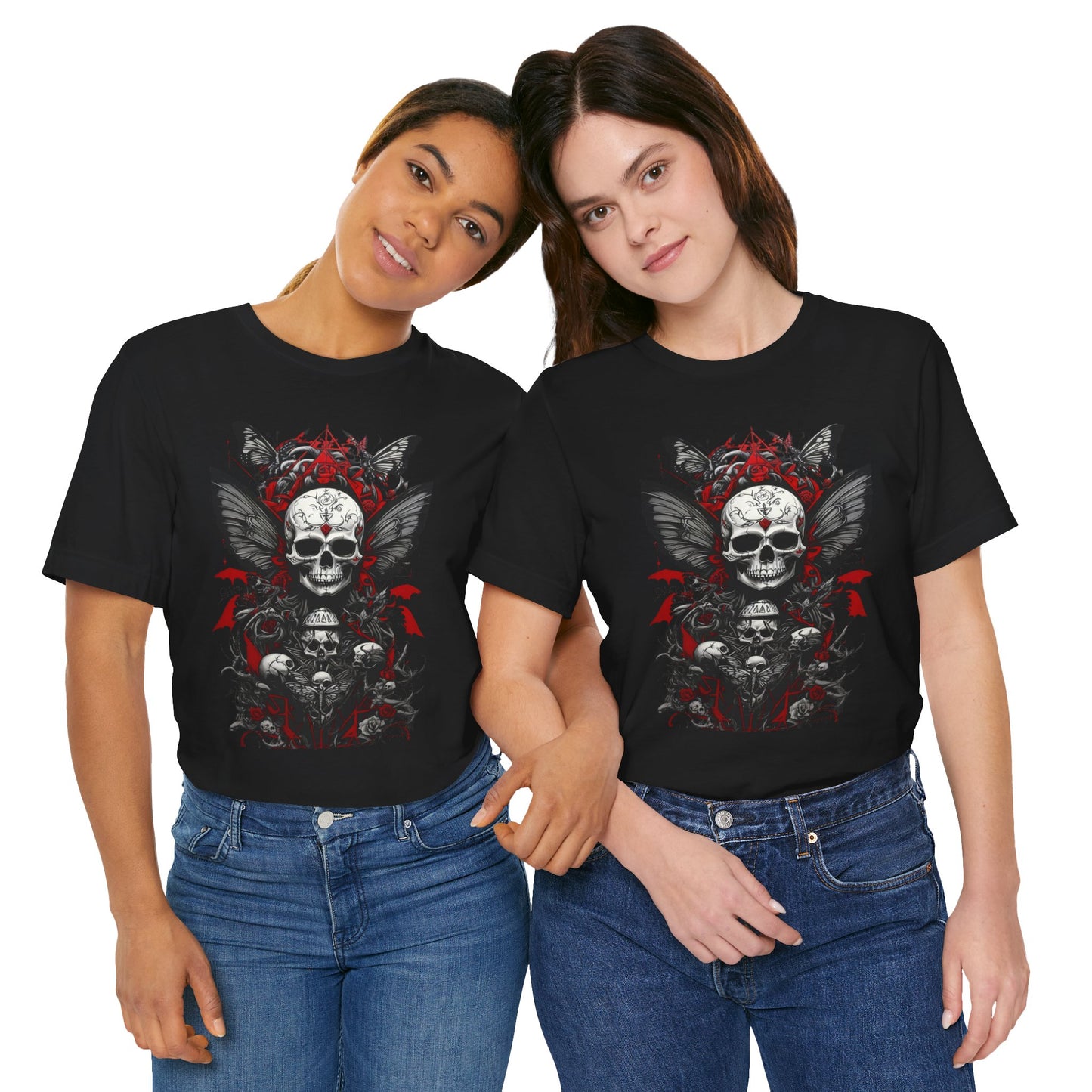 Skull n Wings Tee, Skeleton Design T-shirt