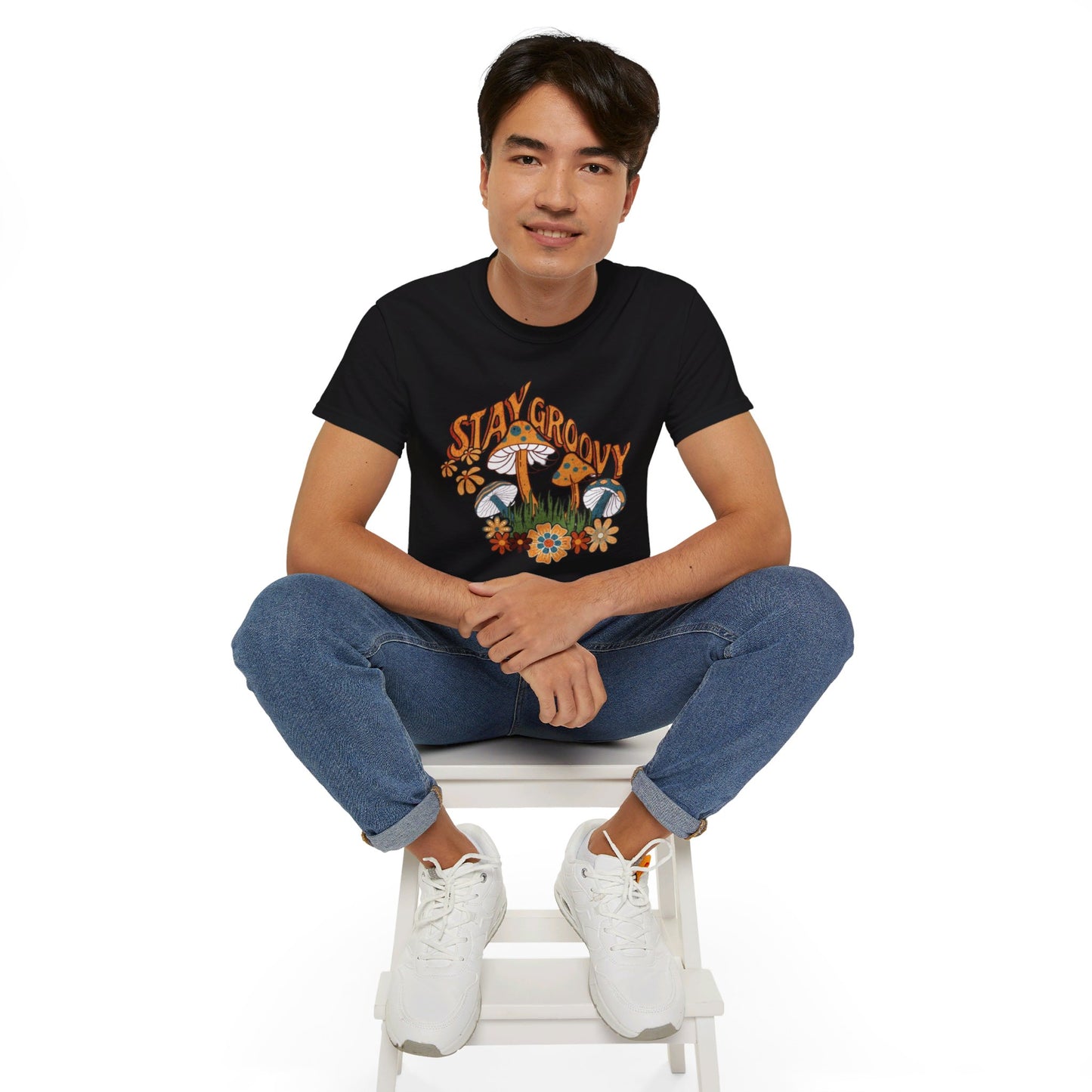 Stay Groovy Magical Mushrooms T Shirt Rave Festival Trippy Designer Tee