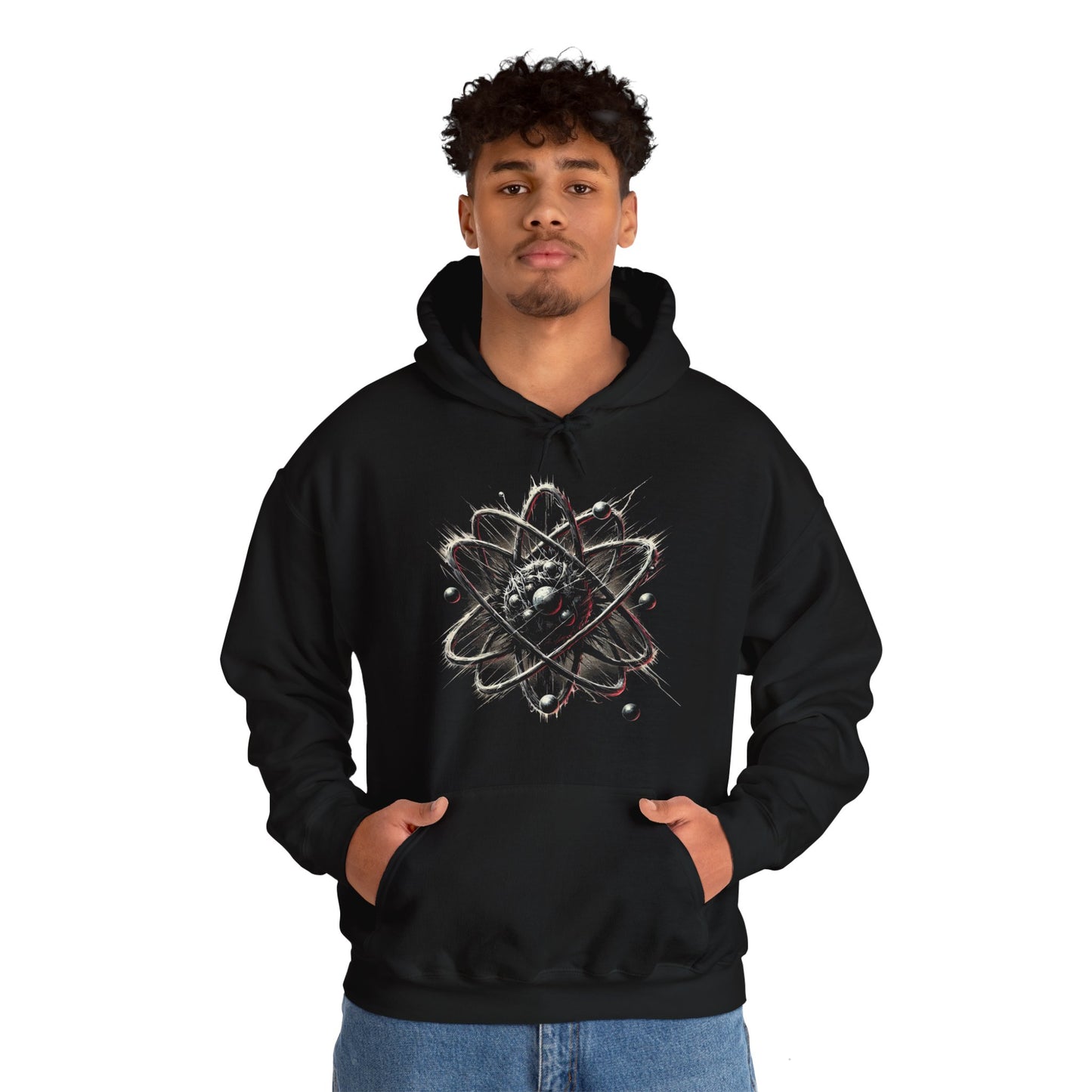 Bounce Beat Cosmic Energy Style Logo Softstyle Hoodie For Space Enthusiasts