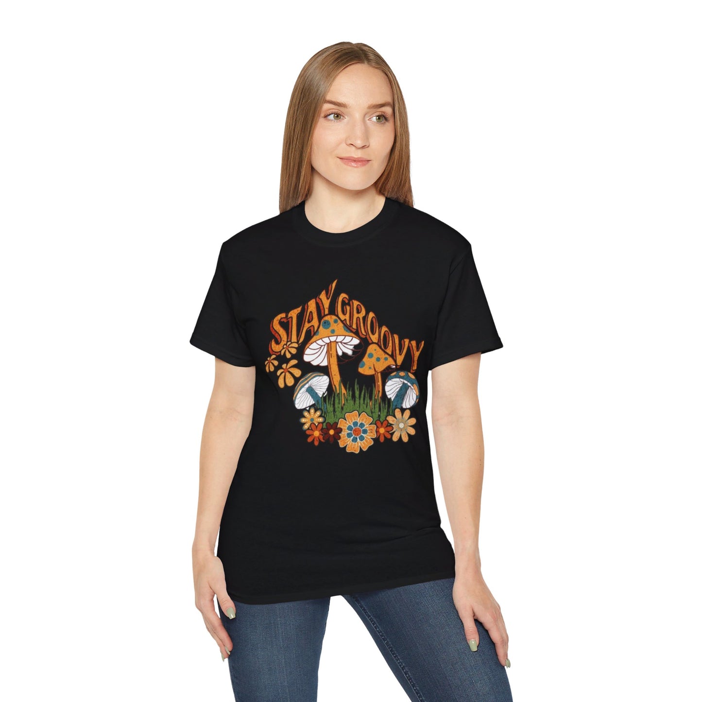 Stay Groovy Magical Mushrooms T Shirt Rave Festival Trippy Designer Tee