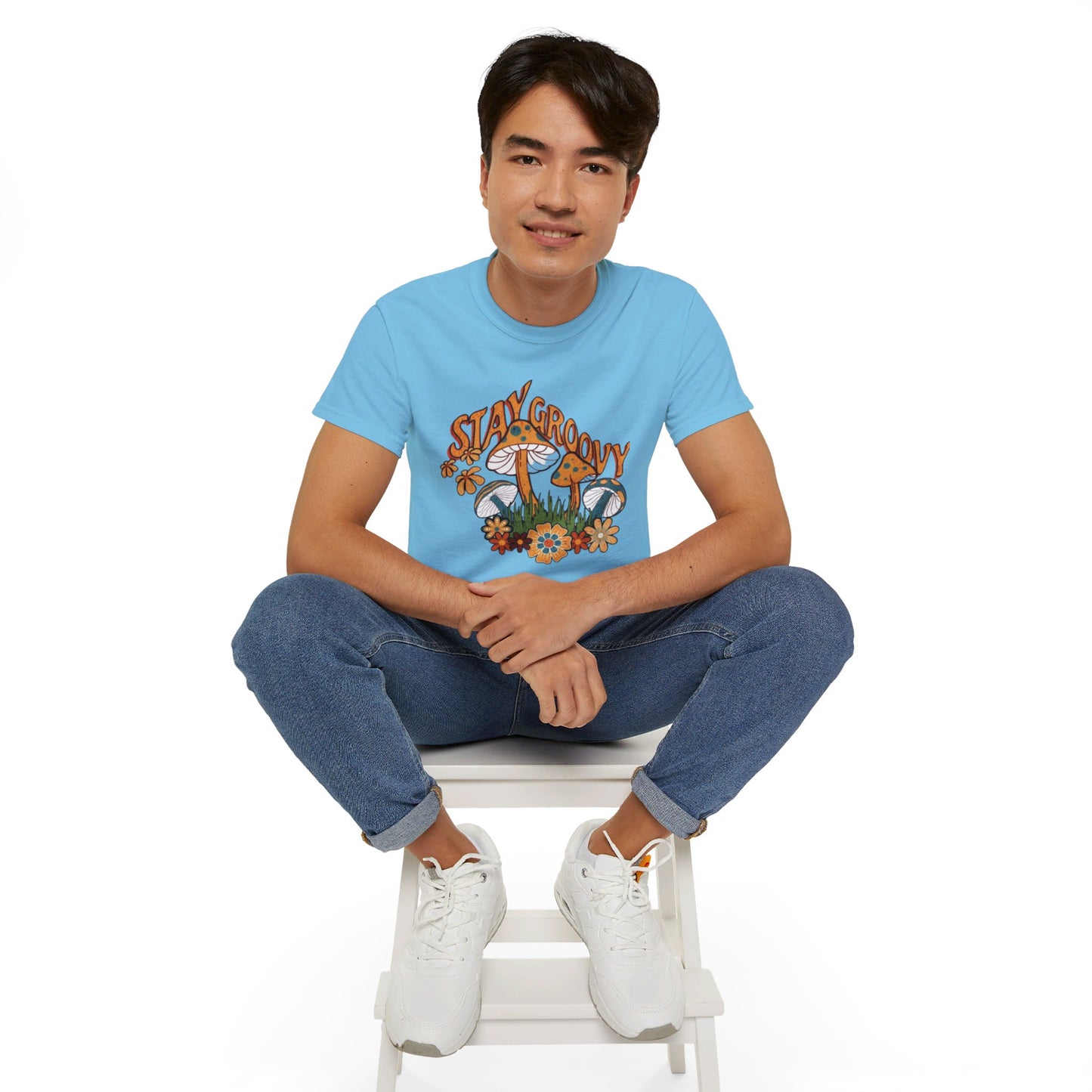 Stay Groovy Magical Mushrooms T Shirt Rave Festival Trippy Designer Tee