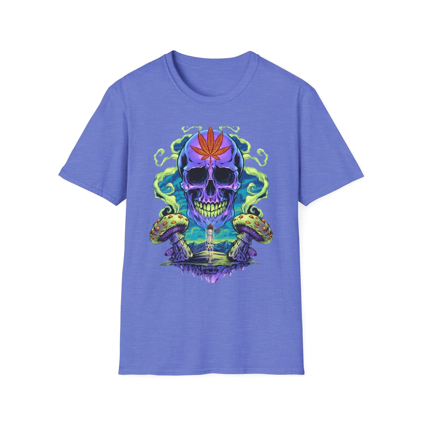 Psychedelic Skull Mushrooms T-Shirt, Marijuana Rave Festival Nightlife Skeleton Tee, Alternative Clothing, Hippie Shirt, Festival Apparel,