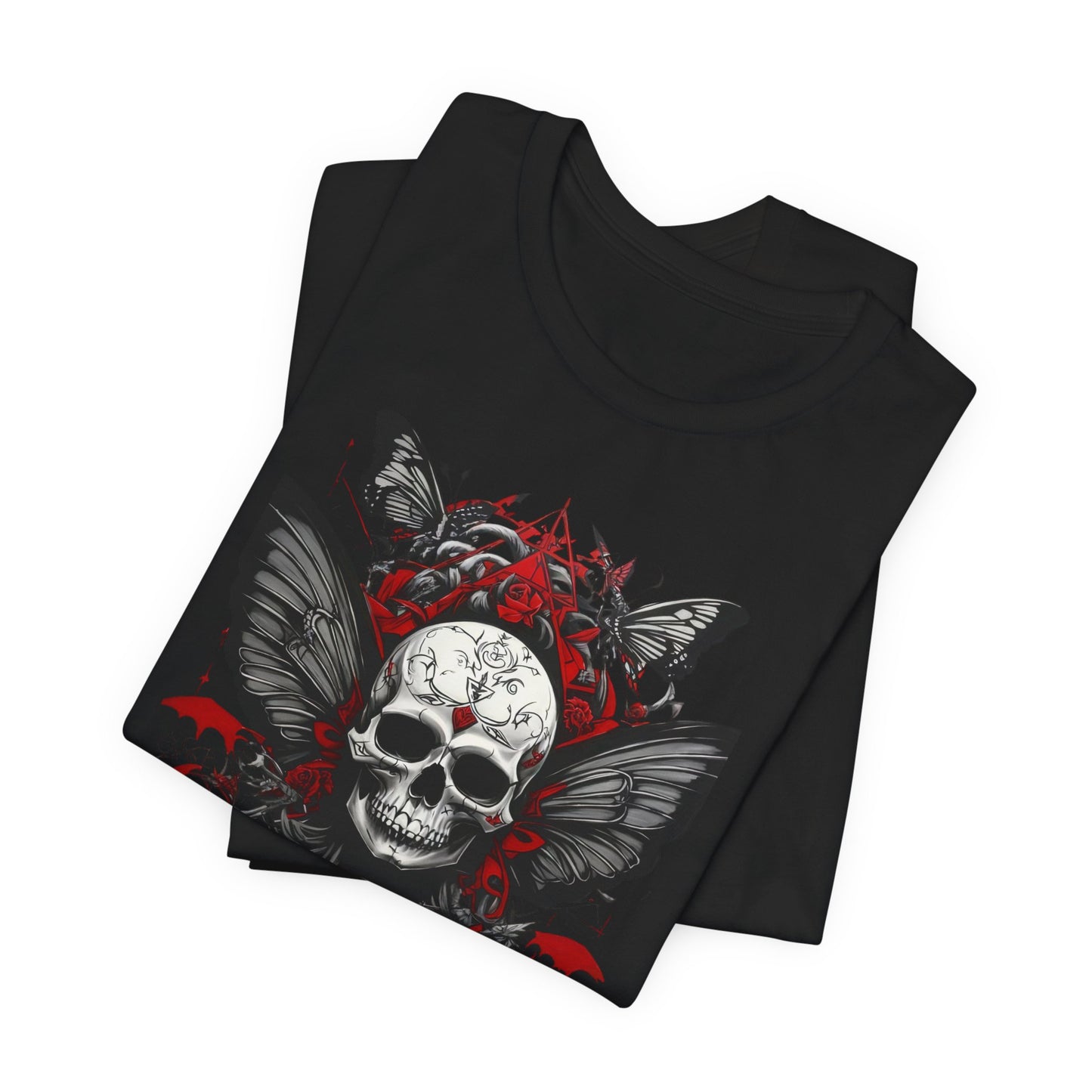Skull n Wings Tee, Skeleton Design T-shirt