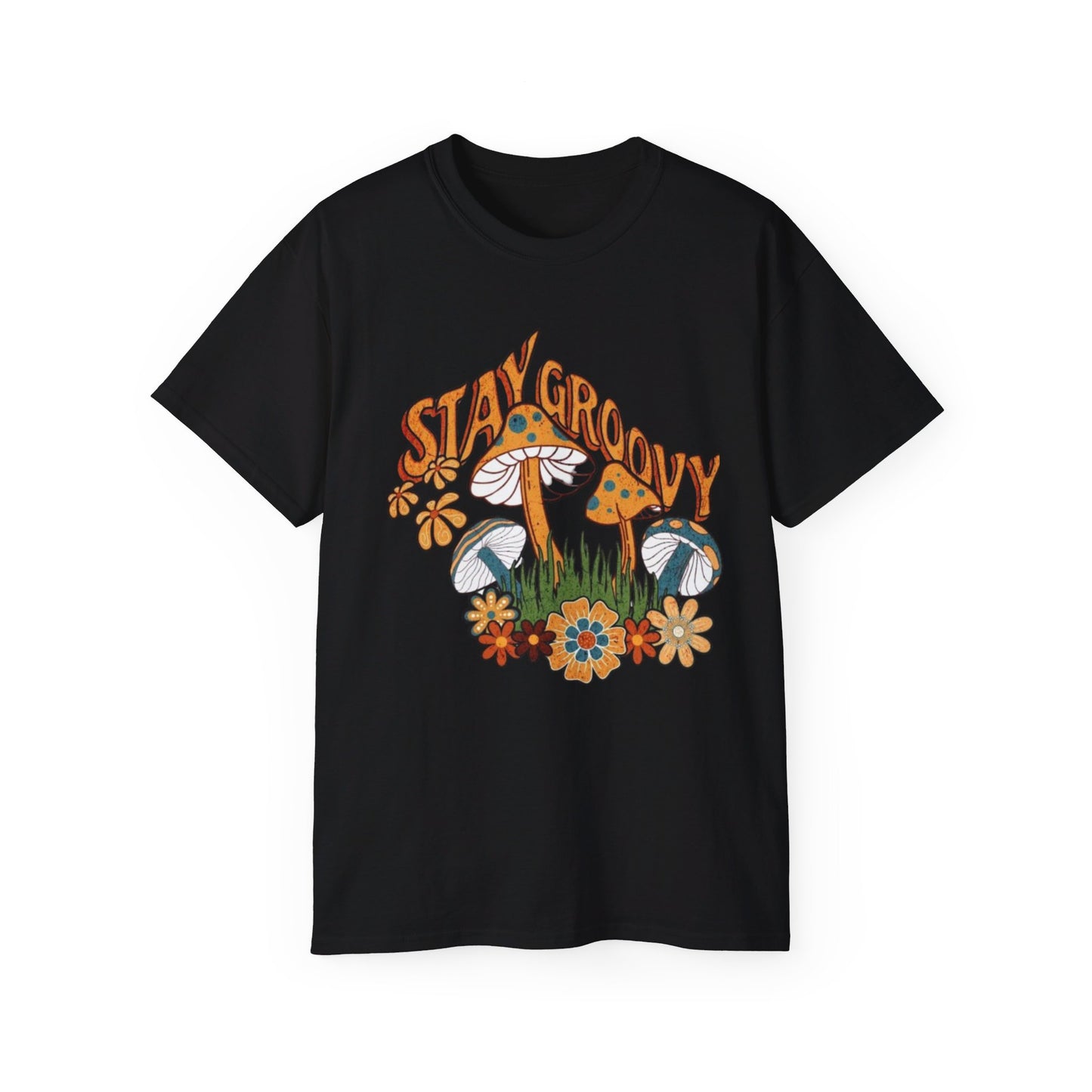 Stay Groovy Magical Mushrooms T Shirt Rave Festival Trippy Designer Tee