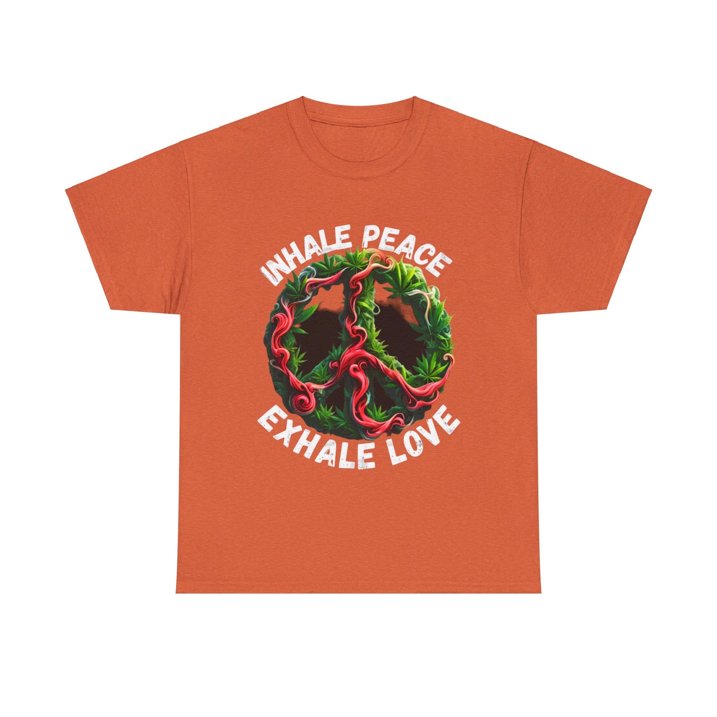 Inner Peace - Exhale Love  T Shirt 420 Love Leafy Green Rave Hippie Festivals Cotton Tee Designer Tee