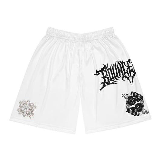 Bounce Beat Edgy Basketball Shorts, Death Metal Font Design Streetwear Athletic Shorts, Trendy Sportswear, Perfect for Players and Fans