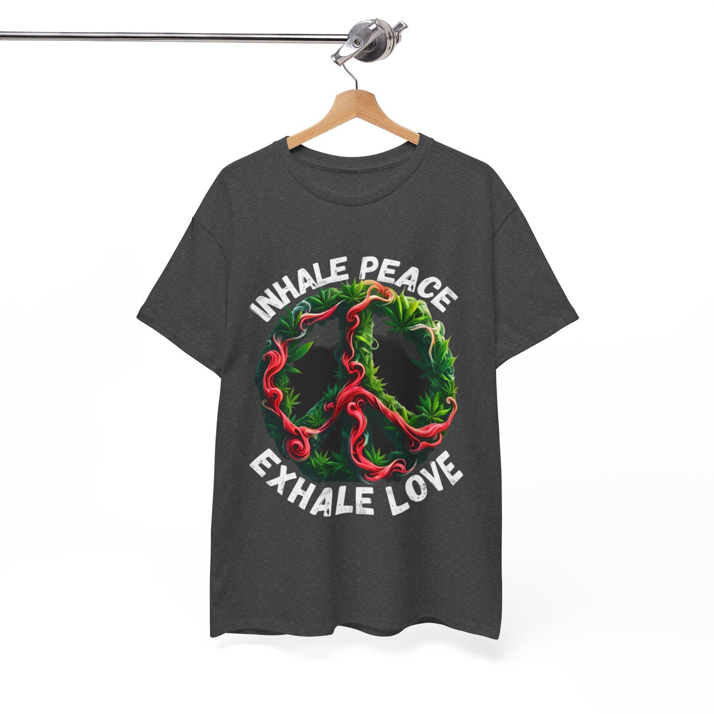 Inner Peace - Exhale Love  T Shirt 420 Love Leafy Green Rave Hippie Festivals Cotton Tee Designer Tee