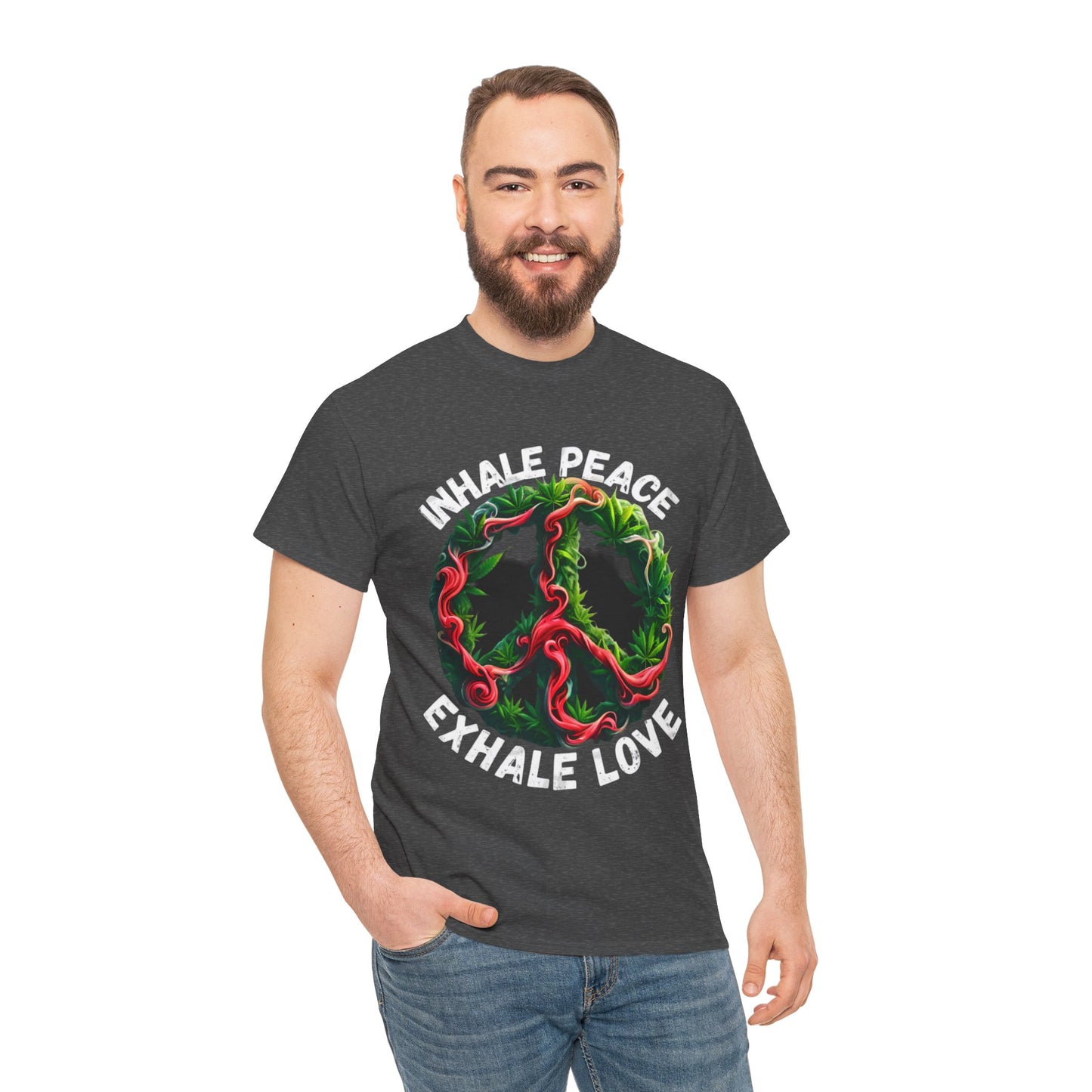 Inner Peace - Exhale Love  T Shirt 420 Love Leafy Green Rave Hippie Festivals Cotton Tee Designer Tee