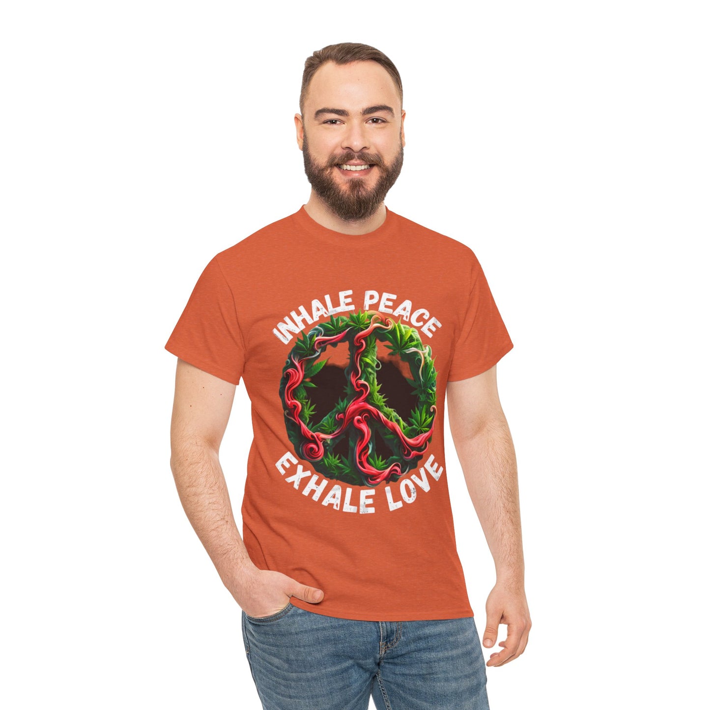 Inner Peace - Exhale Love  T Shirt 420 Love Leafy Green Rave Hippie Festivals Cotton Tee Designer Tee