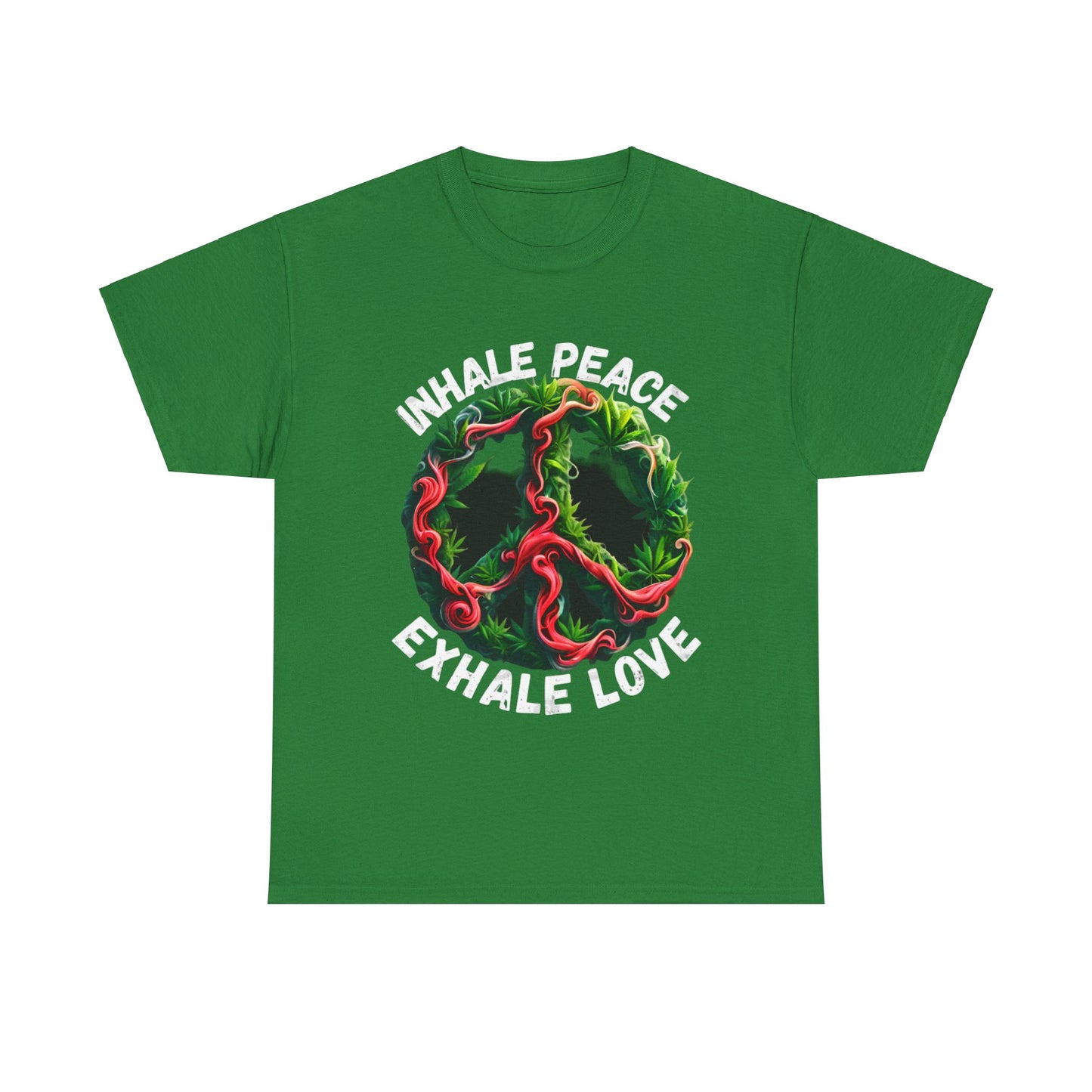 Inner Peace - Exhale Love  T Shirt 420 Love Leafy Green Rave Hippie Festivals Cotton Tee Designer Tee