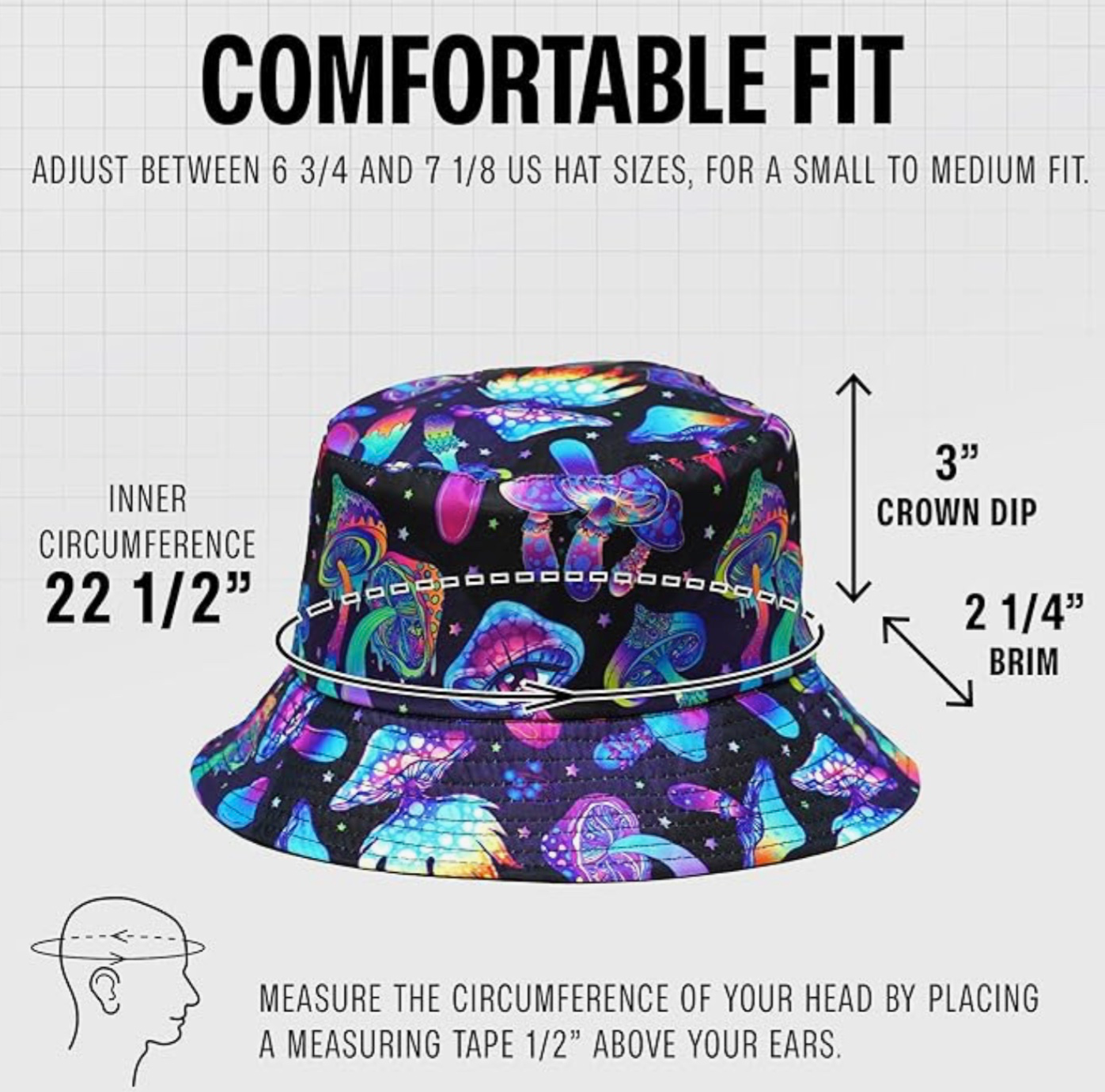 Bucket Hats for Women Men Packable Travel Beach Sun Hat Rave Festival Outfits Rave Accessories Fisherman Cap