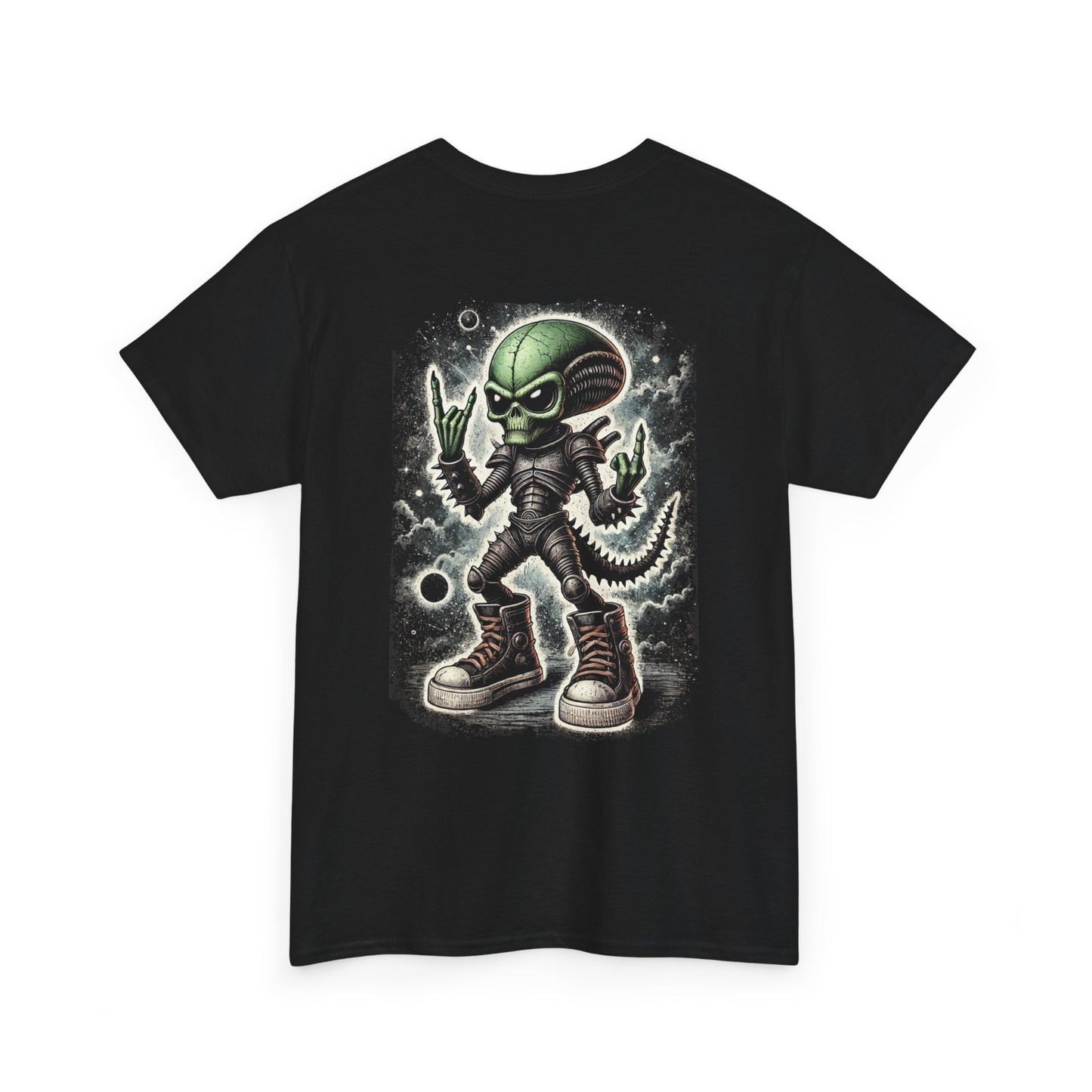 Bounce Beat Spikey Atomic Symbol and Alien Designer T Shirt