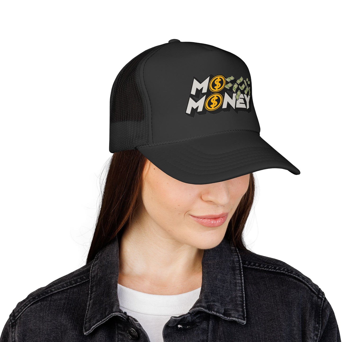 Mo Money Trucker Hat — Retro Cash Graphic Mesh Cap