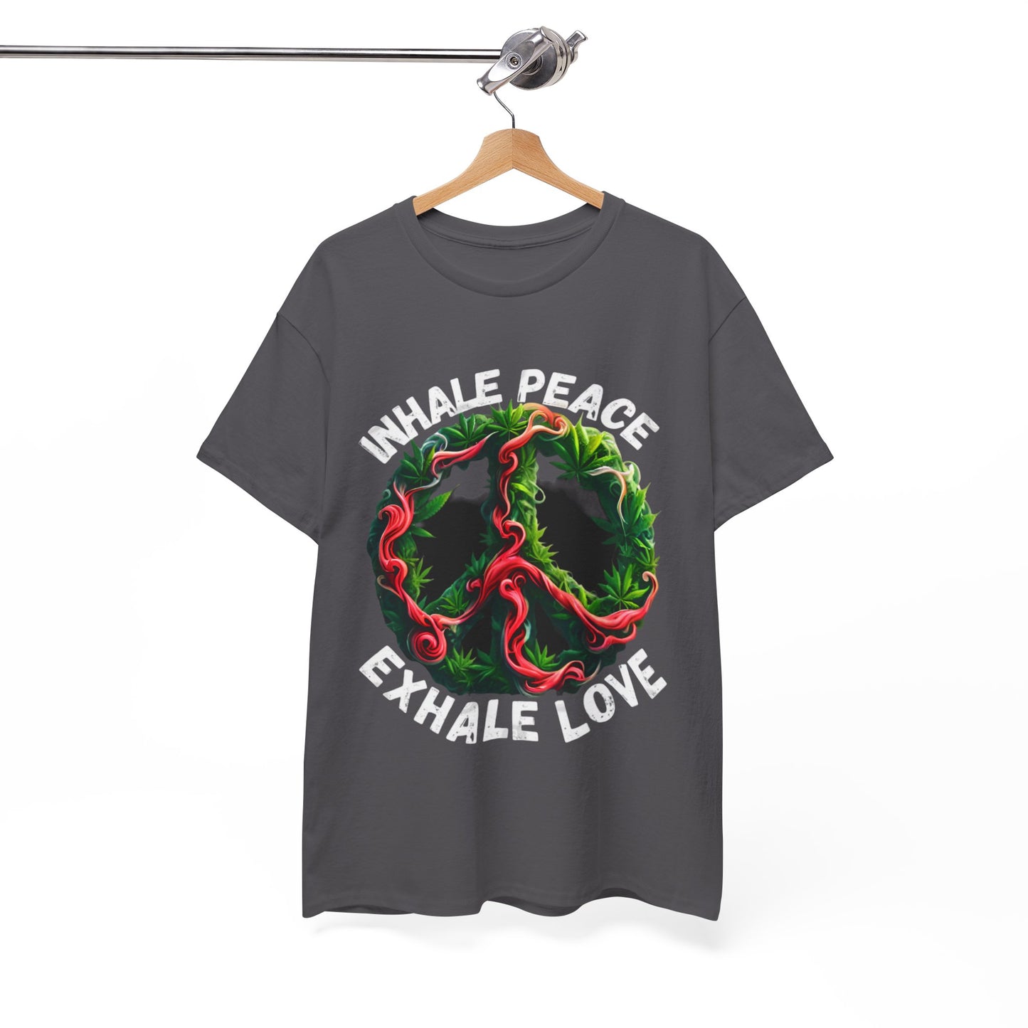 Inner Peace - Exhale Love  T Shirt 420 Love Leafy Green Rave Hippie Festivals Cotton Tee Designer Tee