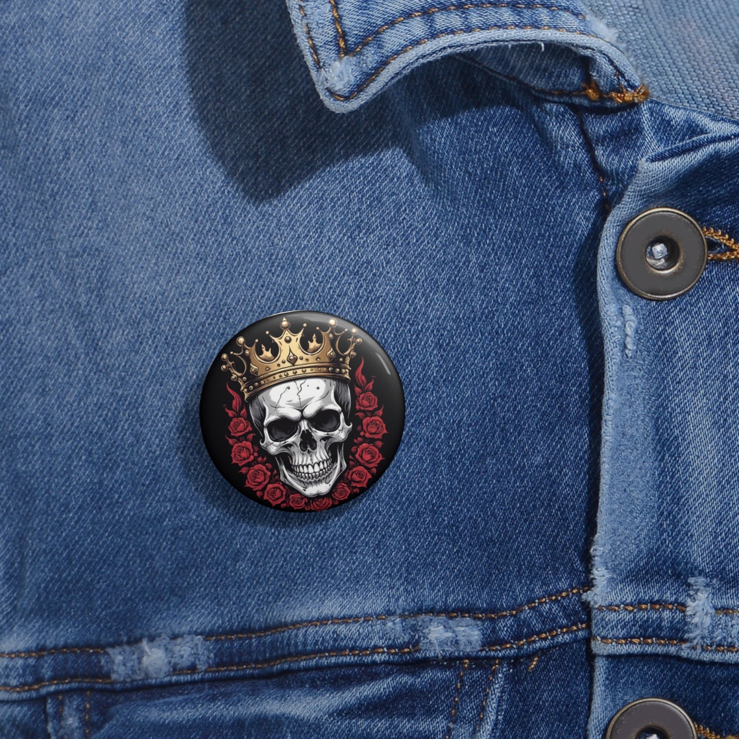 Skeleton And Roses Pin