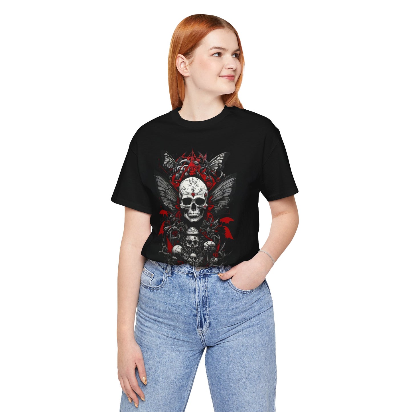 Skull n Wings Tee, Skeleton Design T-shirt