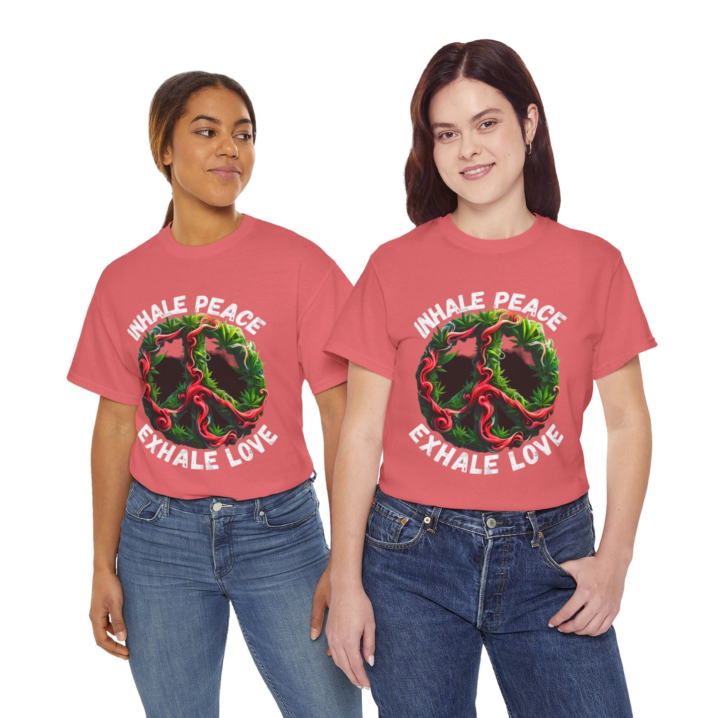 Inner Peace - Exhale Love  T Shirt 420 Love Leafy Green Rave Hippie Festivals Cotton Tee Designer Tee