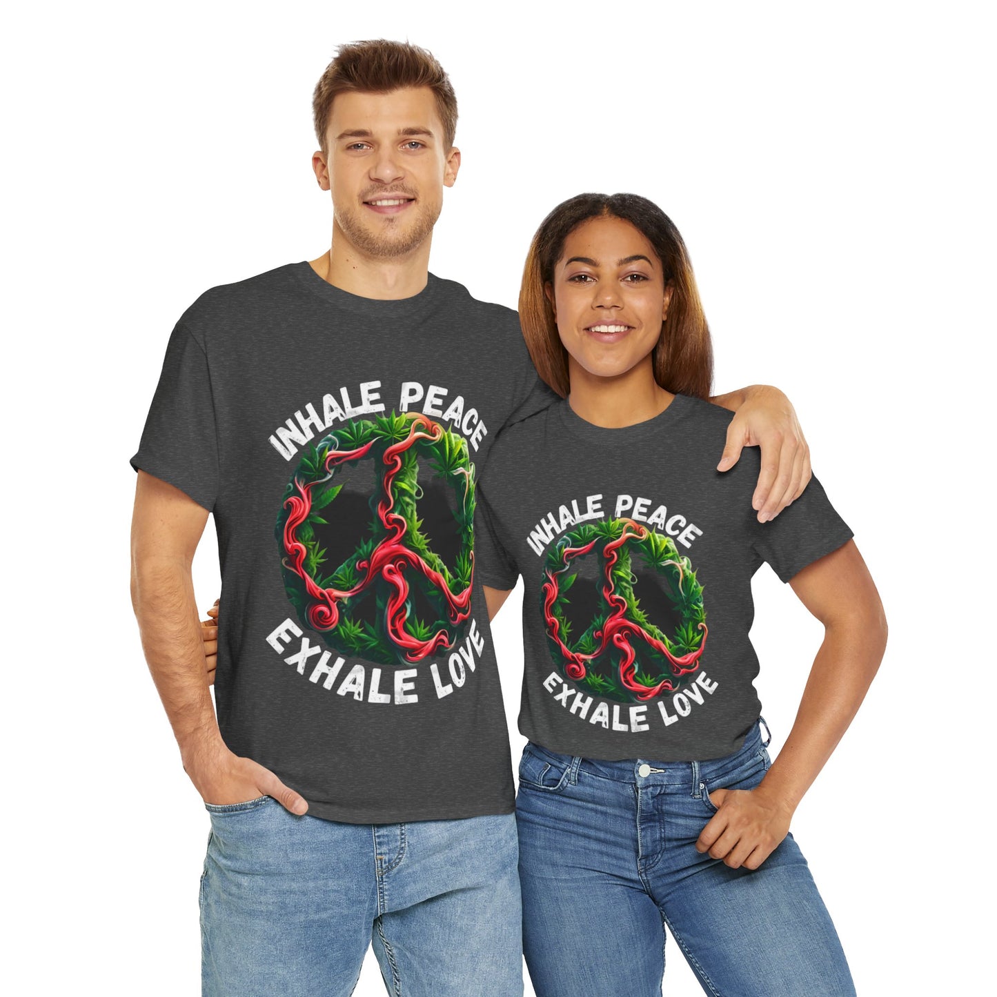 Inner Peace - Exhale Love  T Shirt 420 Love Leafy Green Rave Hippie Festivals Cotton Tee Designer Tee