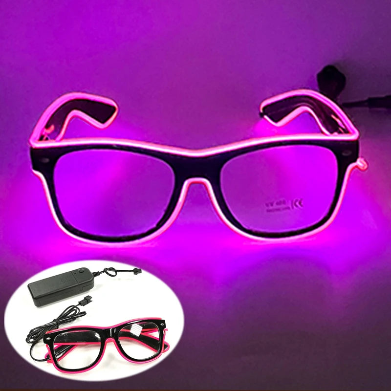 LED Light up Glasses Neon Luminous Glasses Adults Rave Cosplay Goggles for Bar Birthday Party DJ Stage Performance Props