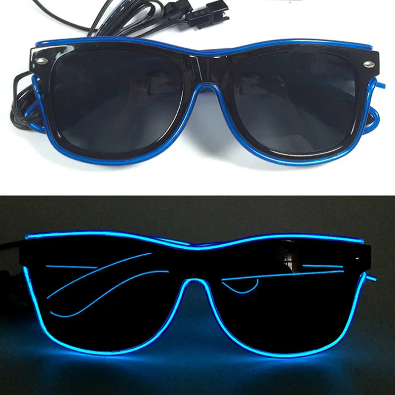 LED Light up Glasses Neon Luminous Glasses Adults Rave Cosplay Goggles for Bar Birthday Party DJ Stage Performance Props