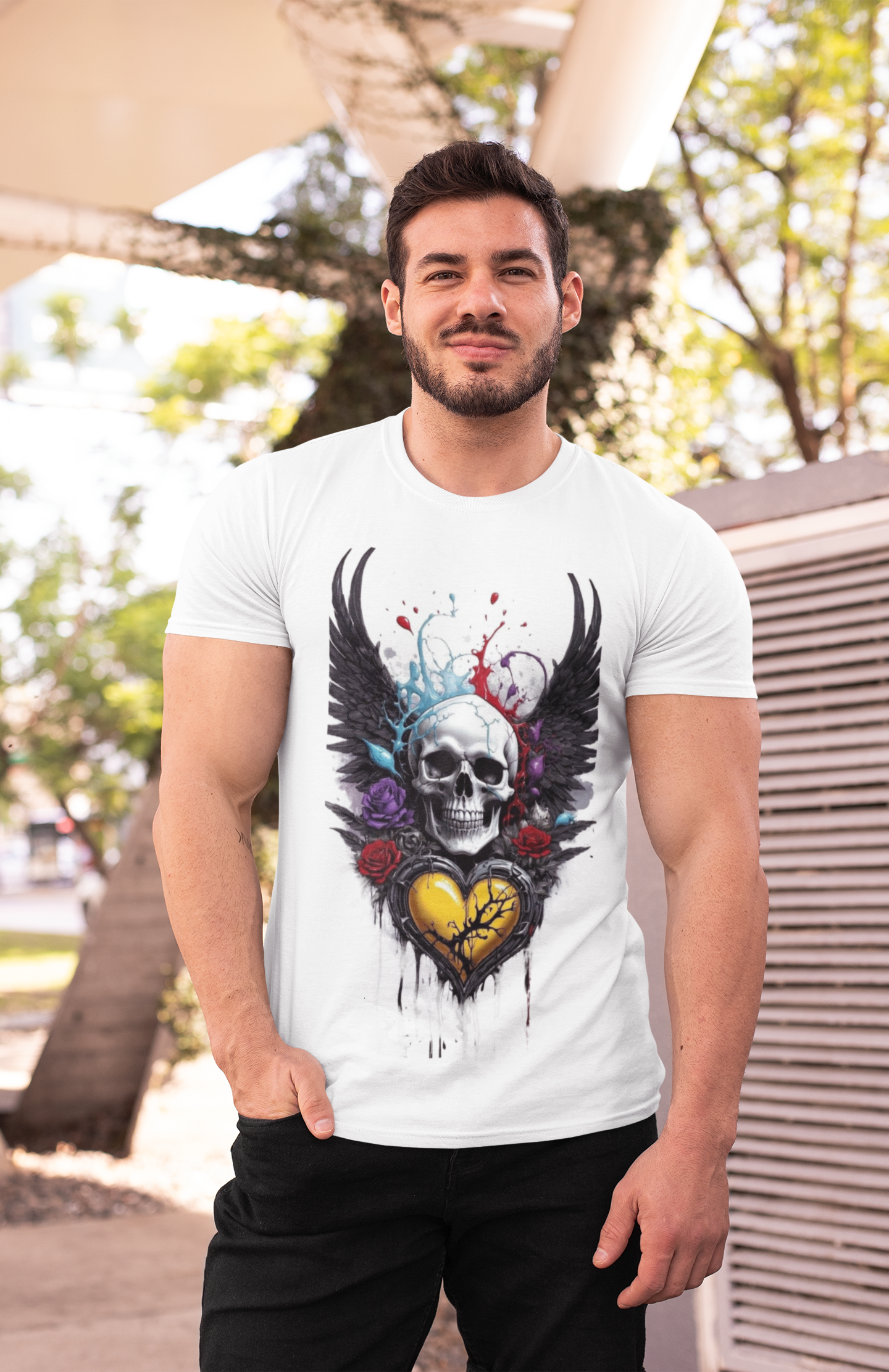 Skeleton Heart T-Shirt, Skull Love Tee