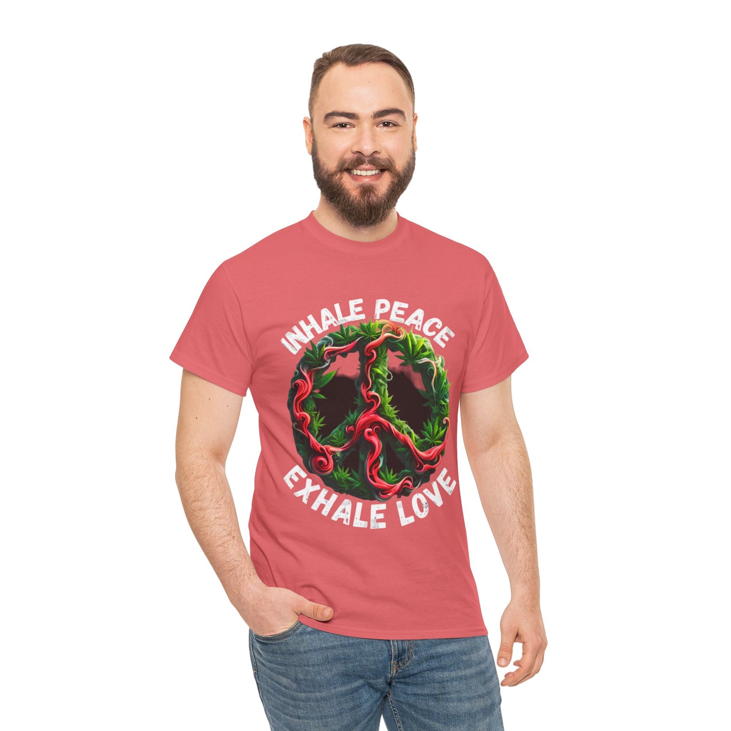 Inner Peace - Exhale Love  T Shirt 420 Love Leafy Green Rave Hippie Festivals Cotton Tee Designer Tee