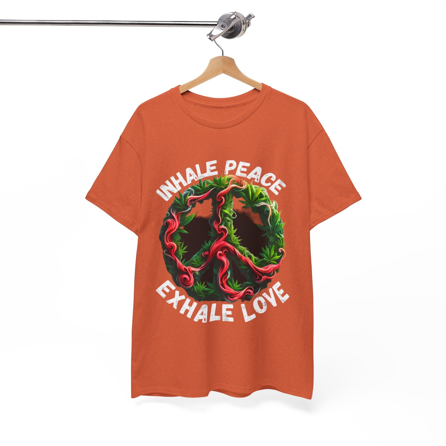Inner Peace - Exhale Love  T Shirt 420 Love Leafy Green Rave Hippie Festivals Cotton Tee Designer Tee