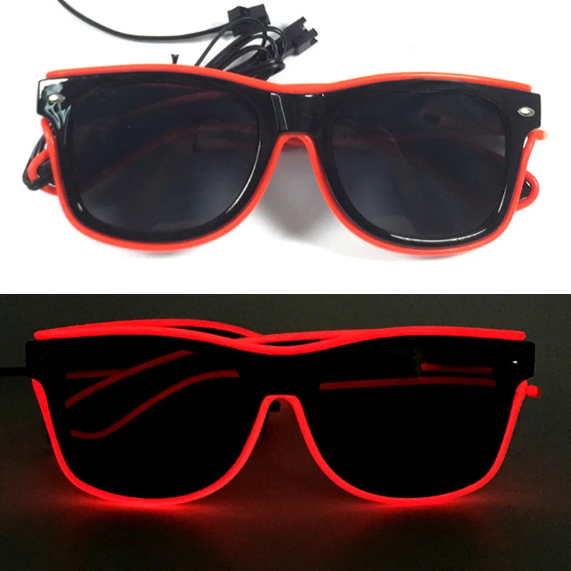 LED Light up Glasses Neon Luminous Glasses Adults Rave Cosplay Goggles for Bar Birthday Party DJ Stage Performance Props