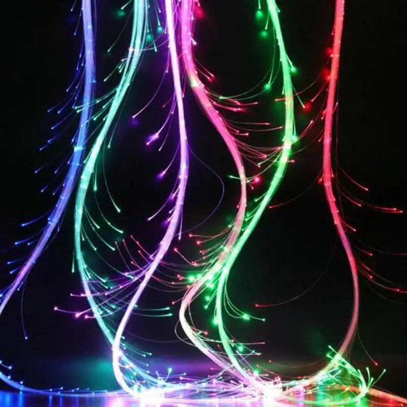 360 Degree Rotating Fiber Optic Whip with LED Lights for Music Festivals and Raves