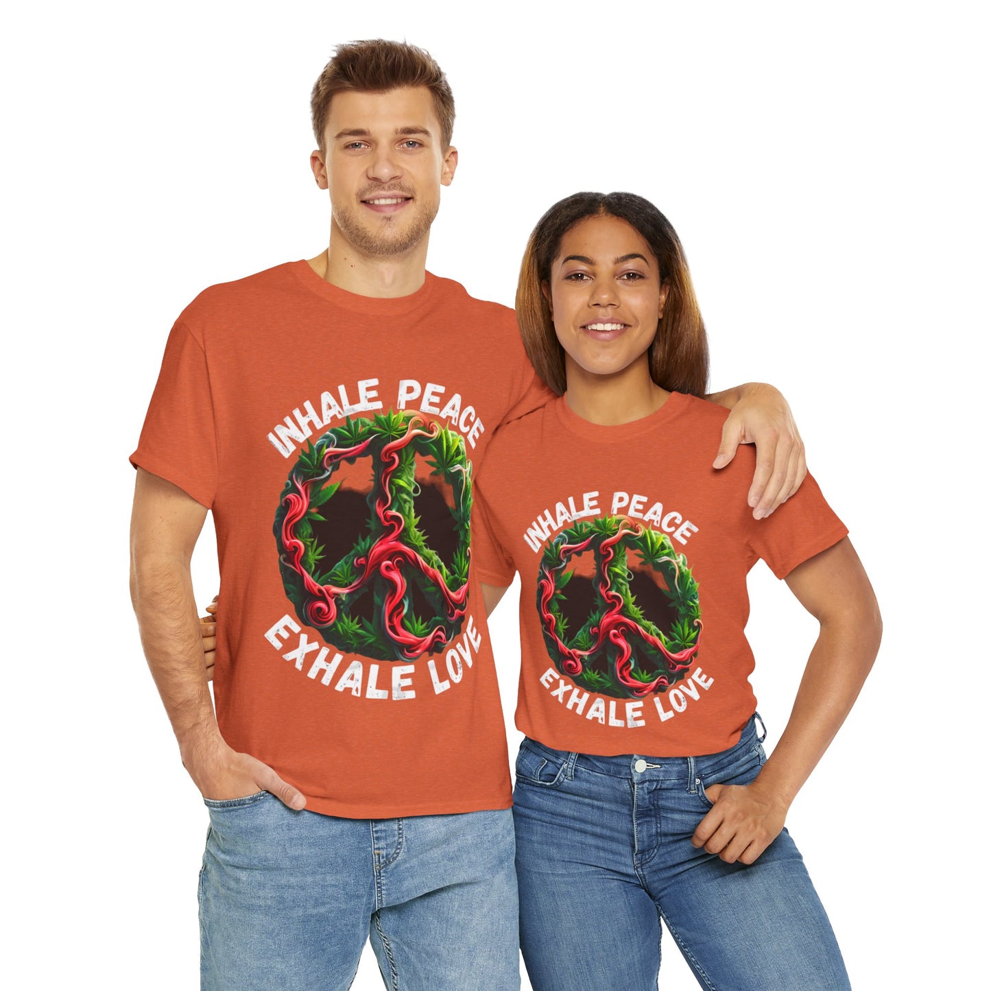 Inner Peace - Exhale Love  T Shirt 420 Love Leafy Green Rave Hippie Festivals Cotton Tee Designer Tee