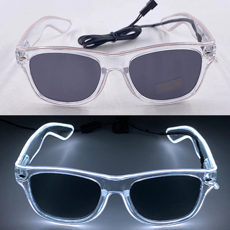 LED Light up Glasses Neon Luminous Glasses Adults Rave Cosplay Goggles for Bar Birthday Party DJ Stage Performance Props