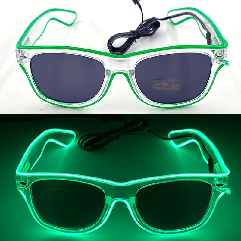 LED Light up Glasses Neon Luminous Glasses Adults Rave Cosplay Goggles for Bar Birthday Party DJ Stage Performance Props