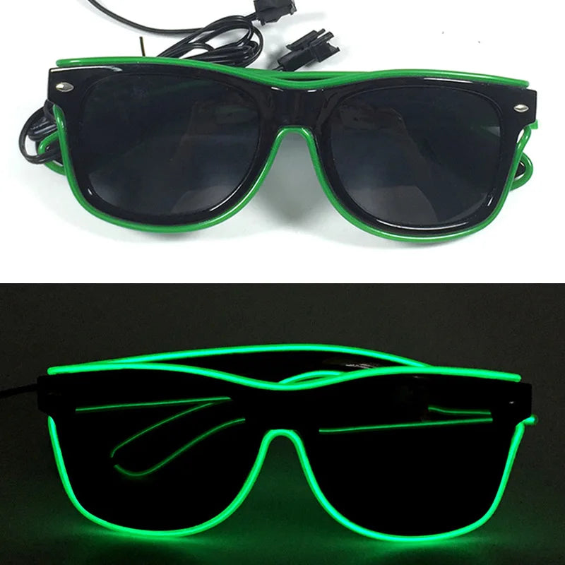 LED Light up Glasses Neon Luminous Glasses Adults Rave Cosplay Goggles for Bar Birthday Party DJ Stage Performance Props