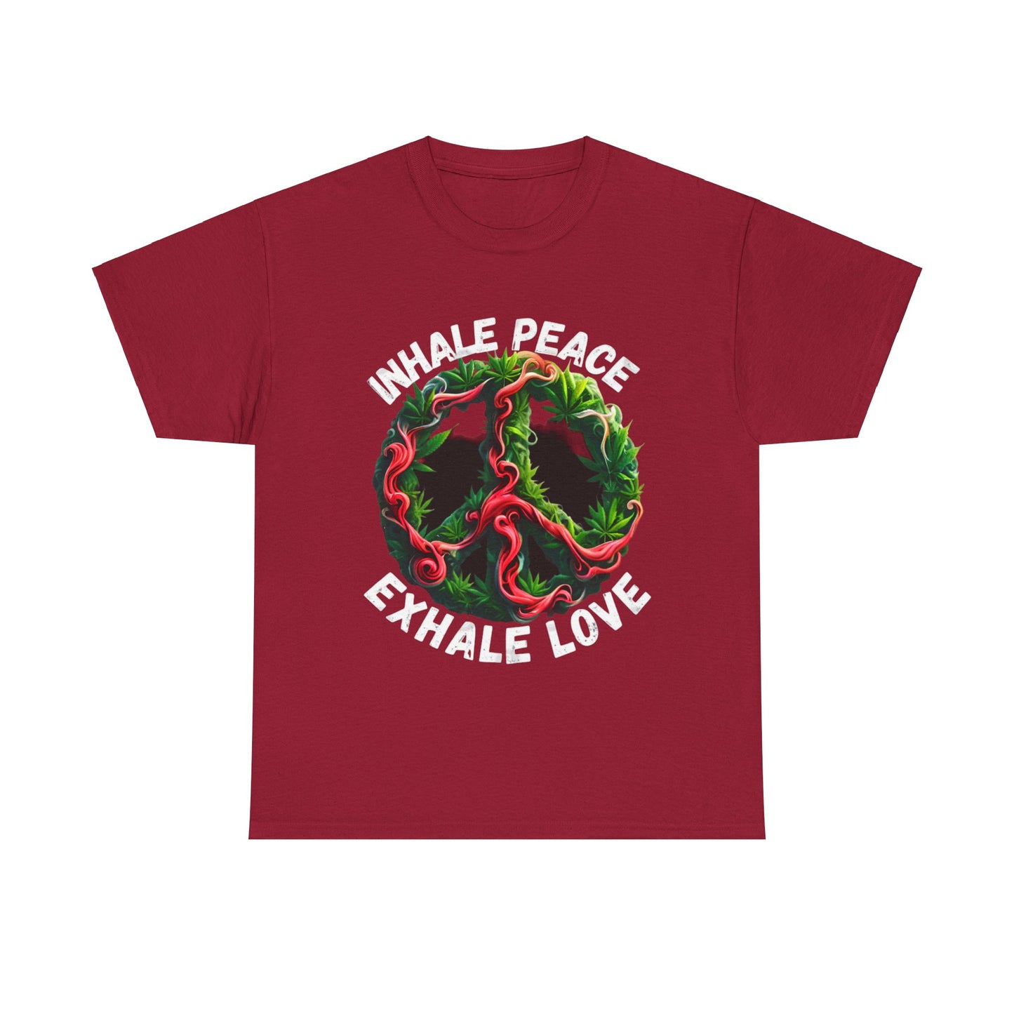 Inner Peace - Exhale Love  T Shirt 420 Love Leafy Green Rave Hippie Festivals Cotton Tee Designer Tee