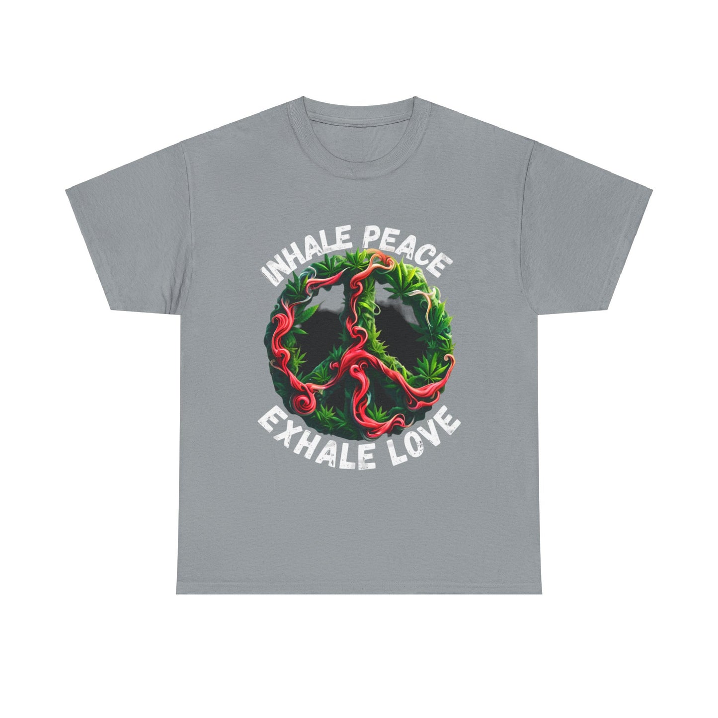 Inner Peace - Exhale Love  T Shirt 420 Love Leafy Green Rave Hippie Festivals Cotton Tee Designer Tee