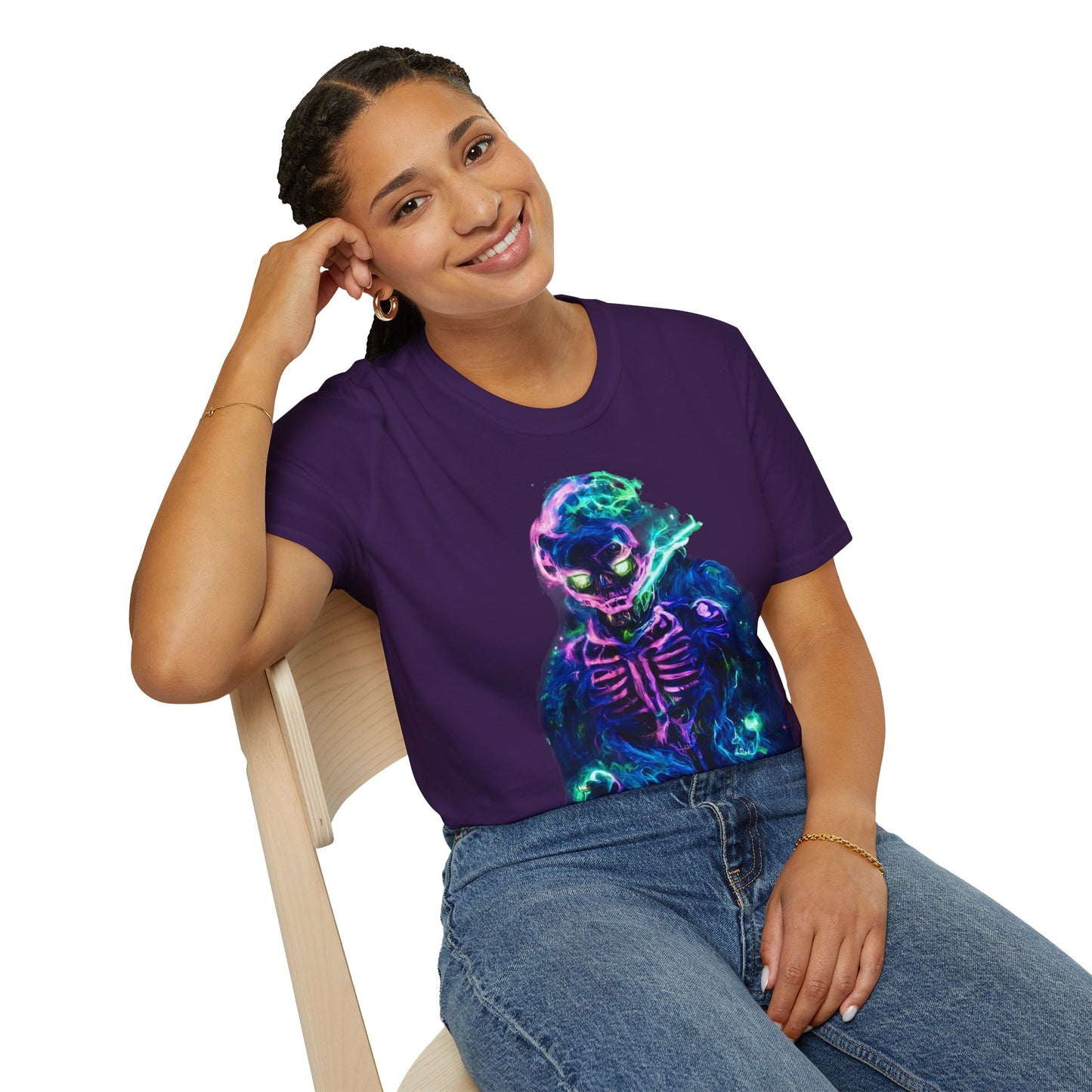 Skeleton Purple Fire T-Shirt
