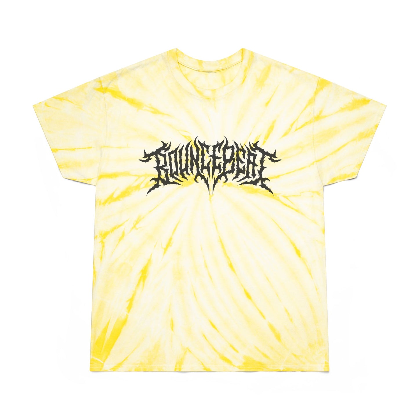 Bounce Beat Cyclone Tie-Dye Tee - Vibrant Yellow Graphic Shirt for Casual Style Party Raves Music Lovers