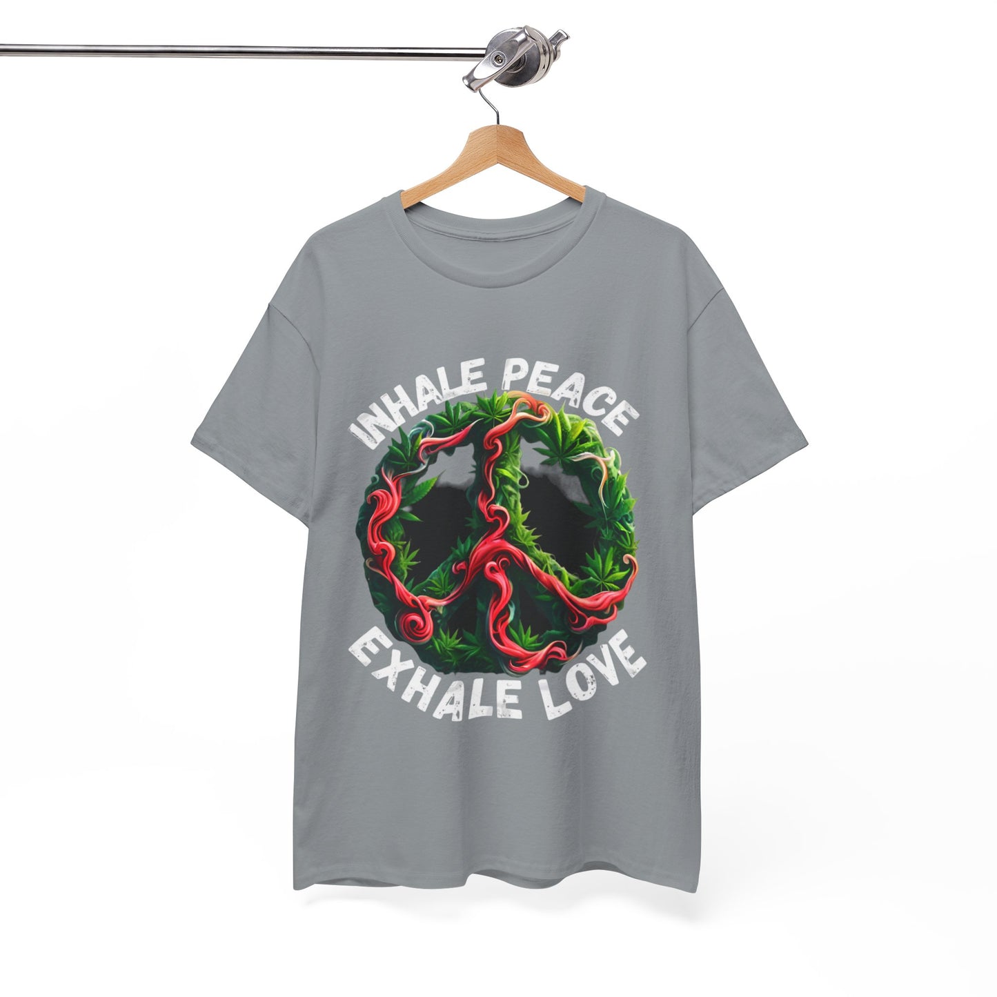 Inner Peace - Exhale Love  T Shirt 420 Love Leafy Green Rave Hippie Festivals Cotton Tee Designer Tee