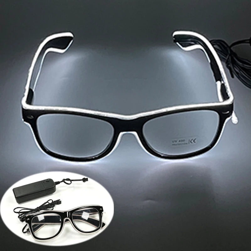 LED Light up Glasses Neon Luminous Glasses Adults Rave Cosplay Goggles for Bar Birthday Party DJ Stage Performance Props