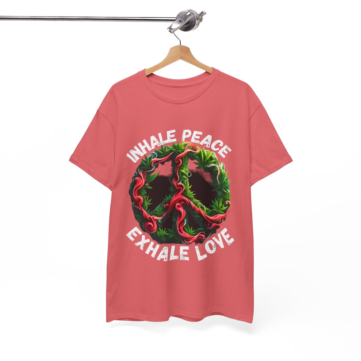 Inner Peace - Exhale Love  T Shirt 420 Love Leafy Green Rave Hippie Festivals Cotton Tee Designer Tee