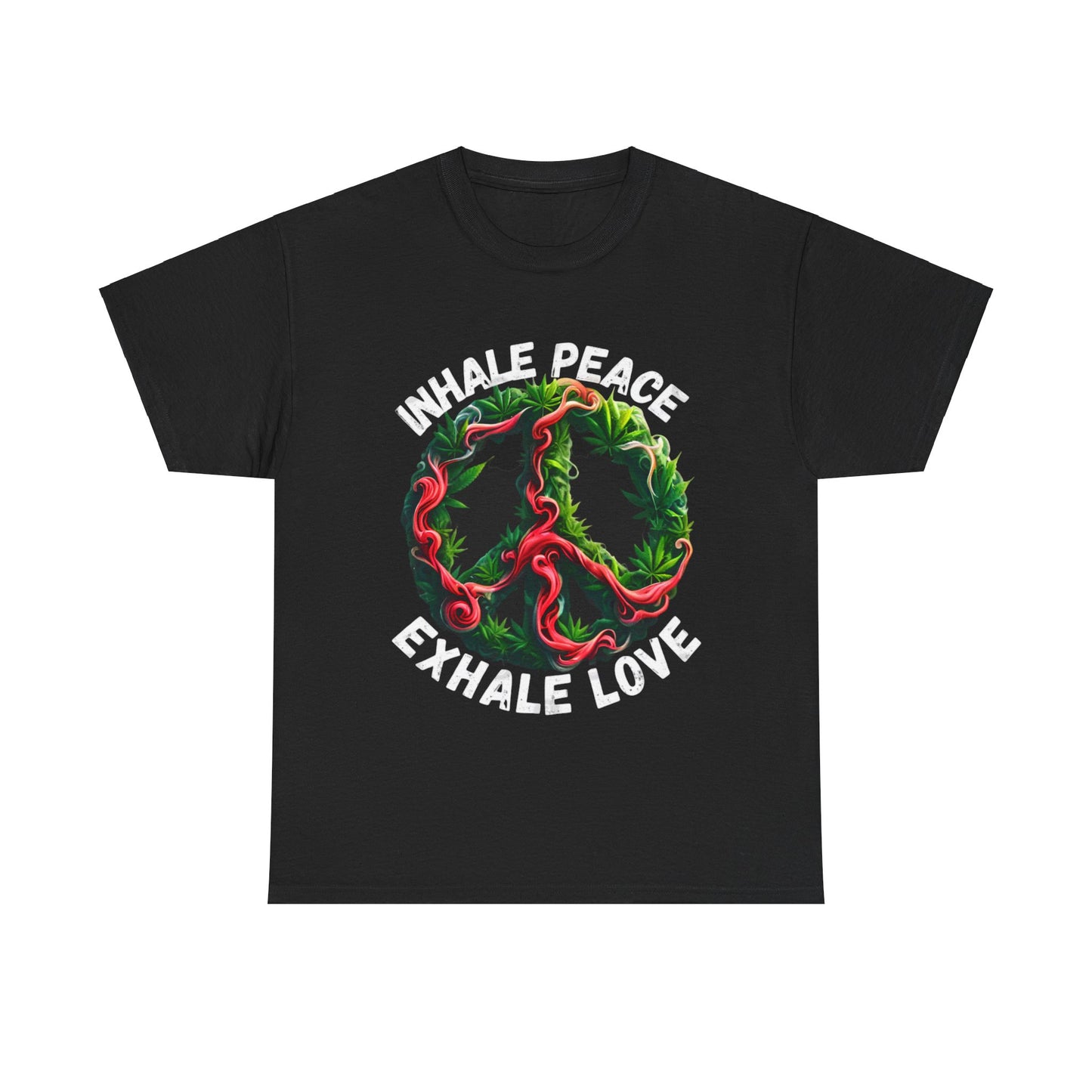 Inner Peace - Exhale Love  T Shirt 420 Love Leafy Green Rave Hippie Festivals Cotton Tee Designer Tee