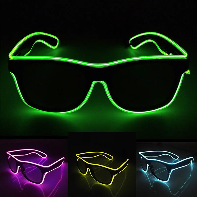 LED Light up Glasses Neon Luminous Glasses Adults Rave Cosplay Goggles for Bar Birthday Party DJ Stage Performance Props