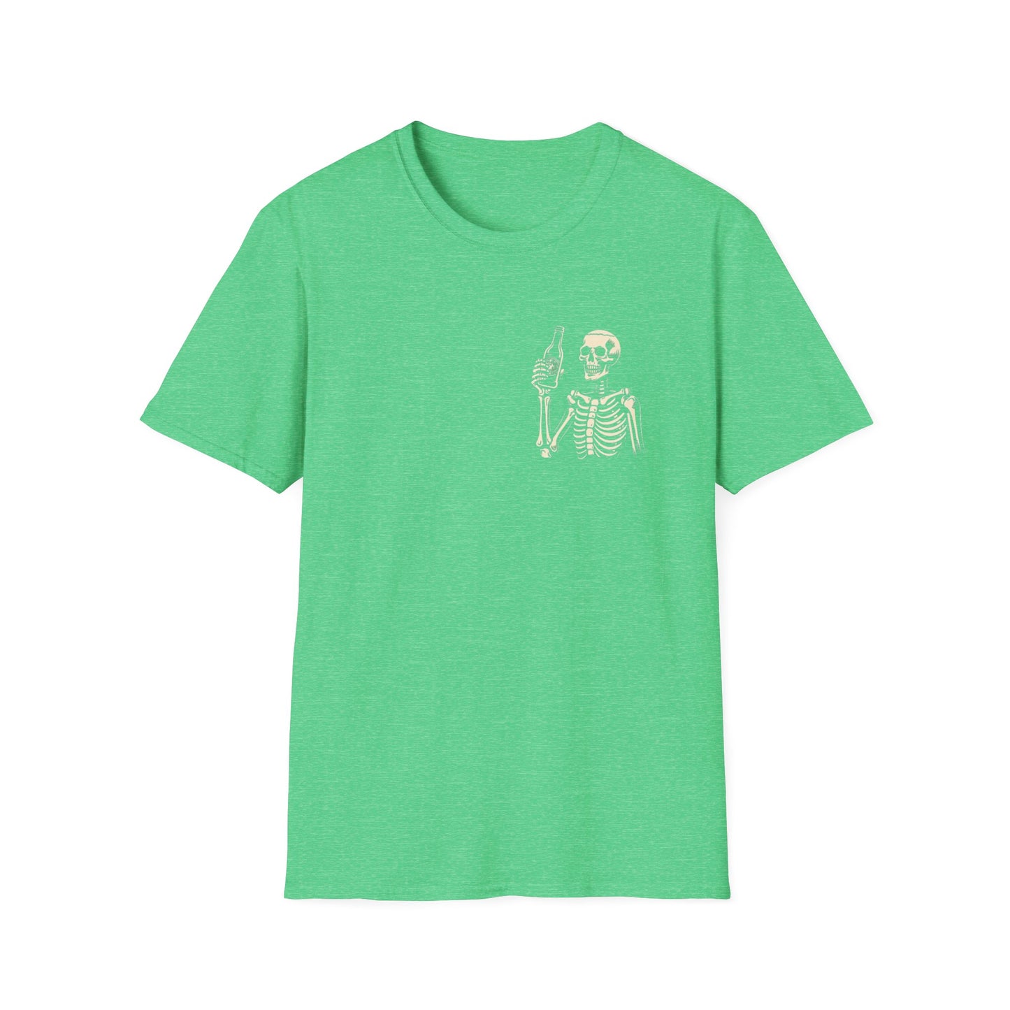 Skeleton Cheers - I'm Here for a Good Time, Not a Long Time Lifestyle Quote Unisex Softstyle T-Shirt