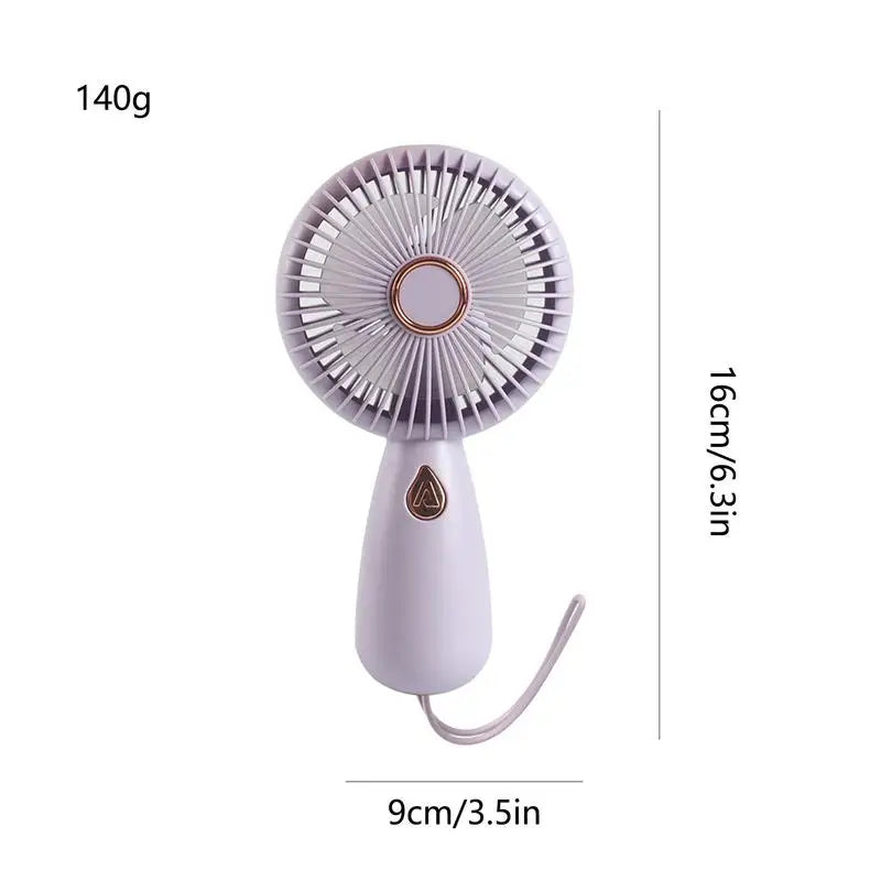 Mini Handheld Small Fan with Low Noise Compact and Portable USB Charging Small Handheld Fan with Dazzling Light for Travel