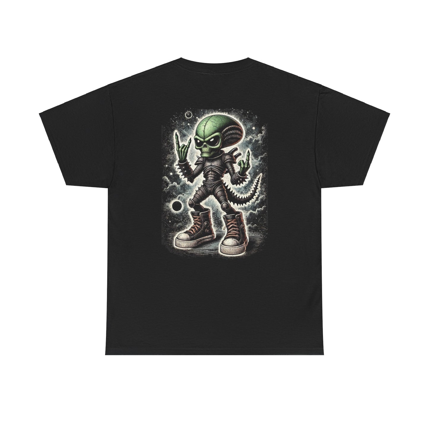 Bounce Beat Spikey Atomic Symbol and Alien Designer T Shirt