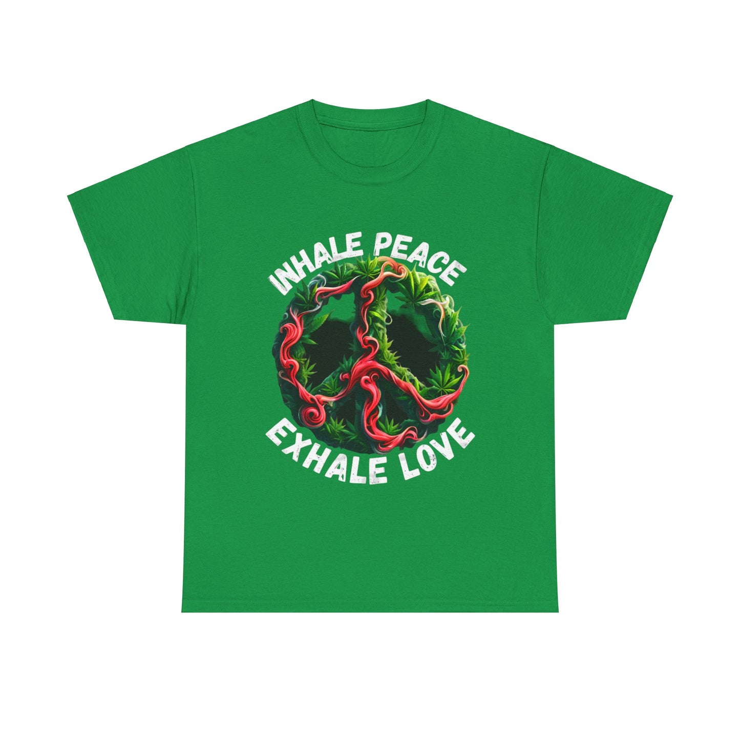Inner Peace - Exhale Love  T Shirt 420 Love Leafy Green Rave Hippie Festivals Cotton Tee Designer Tee