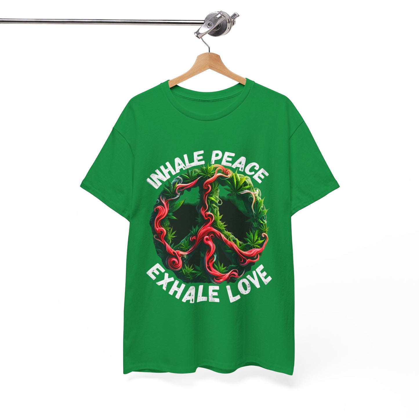 Inner Peace - Exhale Love  T Shirt 420 Love Leafy Green Rave Hippie Festivals Cotton Tee Designer Tee